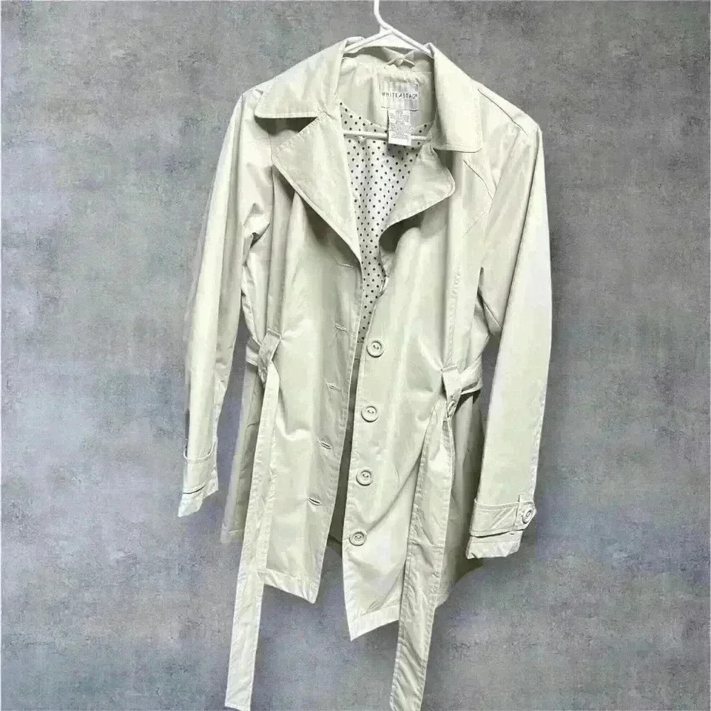 White Stag Classic women’s trench coat Belted Jacket Women’s Sz S 4-6 - Picture 13 of 14
